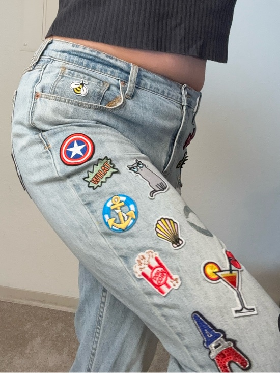 Old Navy Denim - Old Navy Light Wash Patchwork Women's Jeans Custom